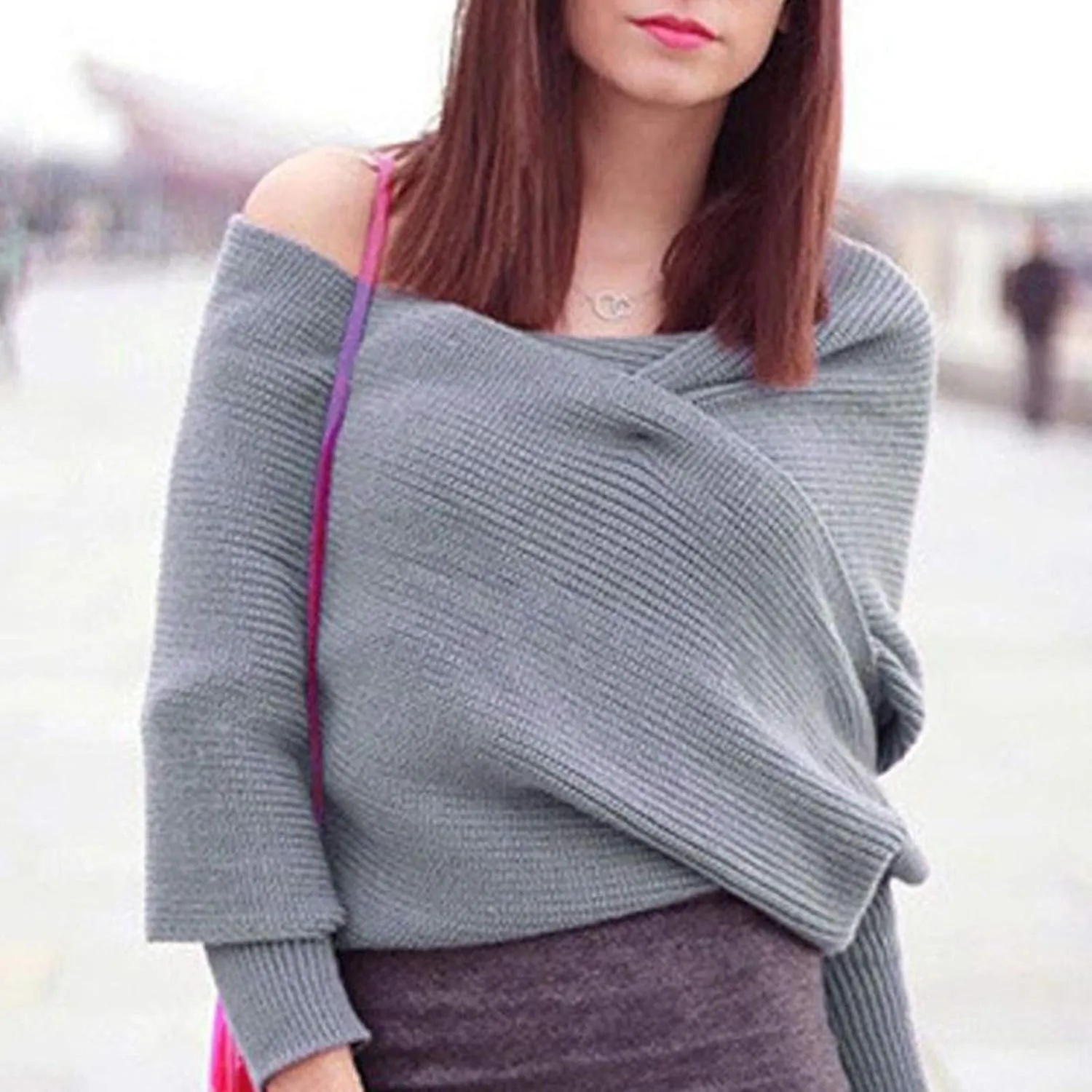 Shawl Wraps for Women Knitted Cable Wrap Sweater for Women Knitted Double Sleeve Scarf Hollow Out Crochet Shrugs