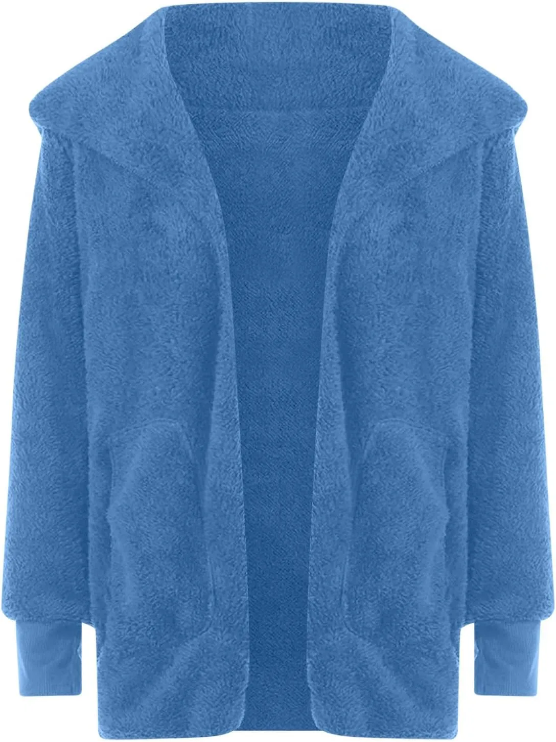 Sherpa Jacket Women Oversized Hooded Fuzzy Fleece Jackets with Pocket Warm Cozy Hoodie Cardigan Coat Plus Size