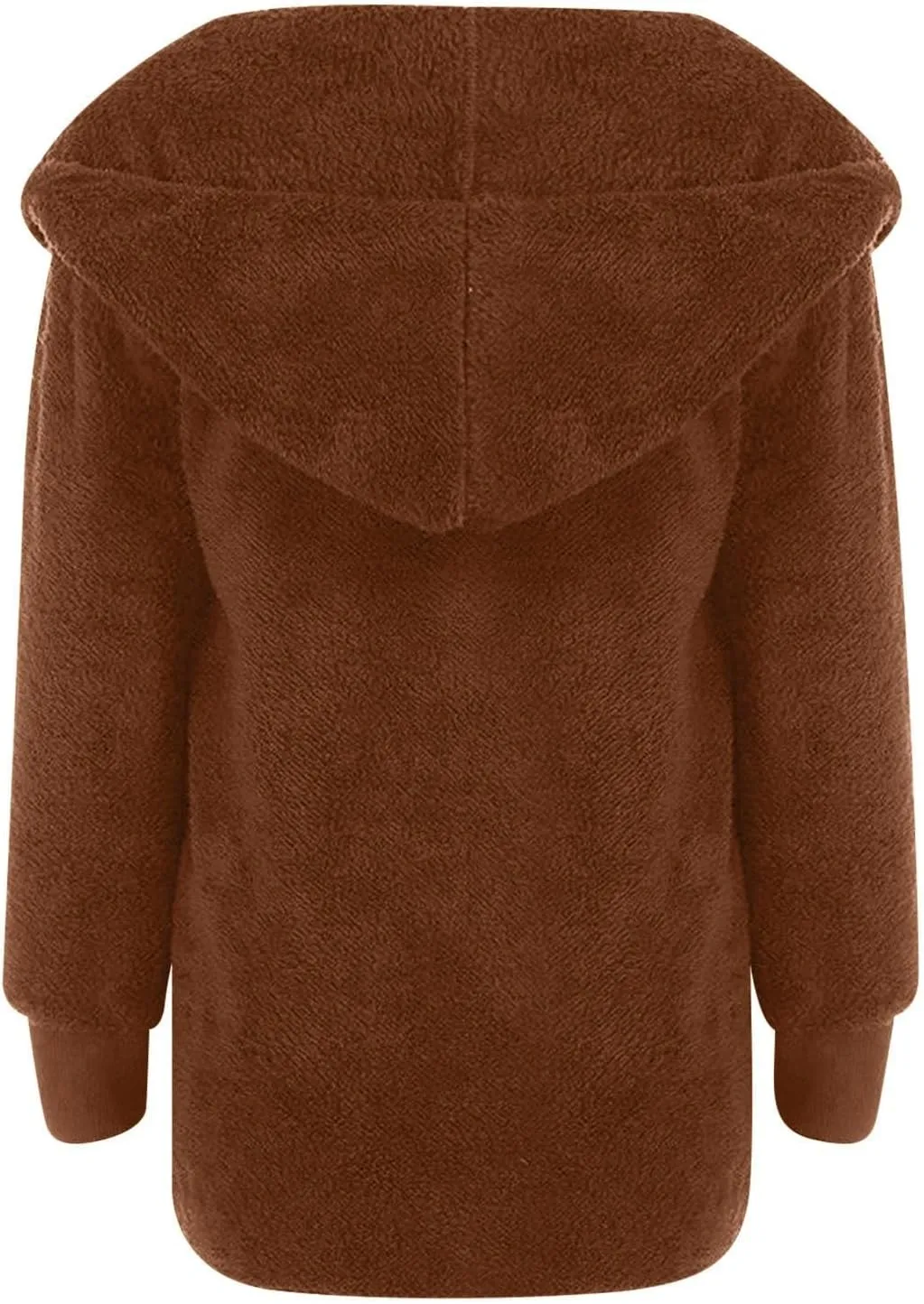 Sherpa Jacket Women Oversized Hooded Fuzzy Fleece Jackets with Pocket Warm Cozy Hoodie Cardigan Coat Plus Size
