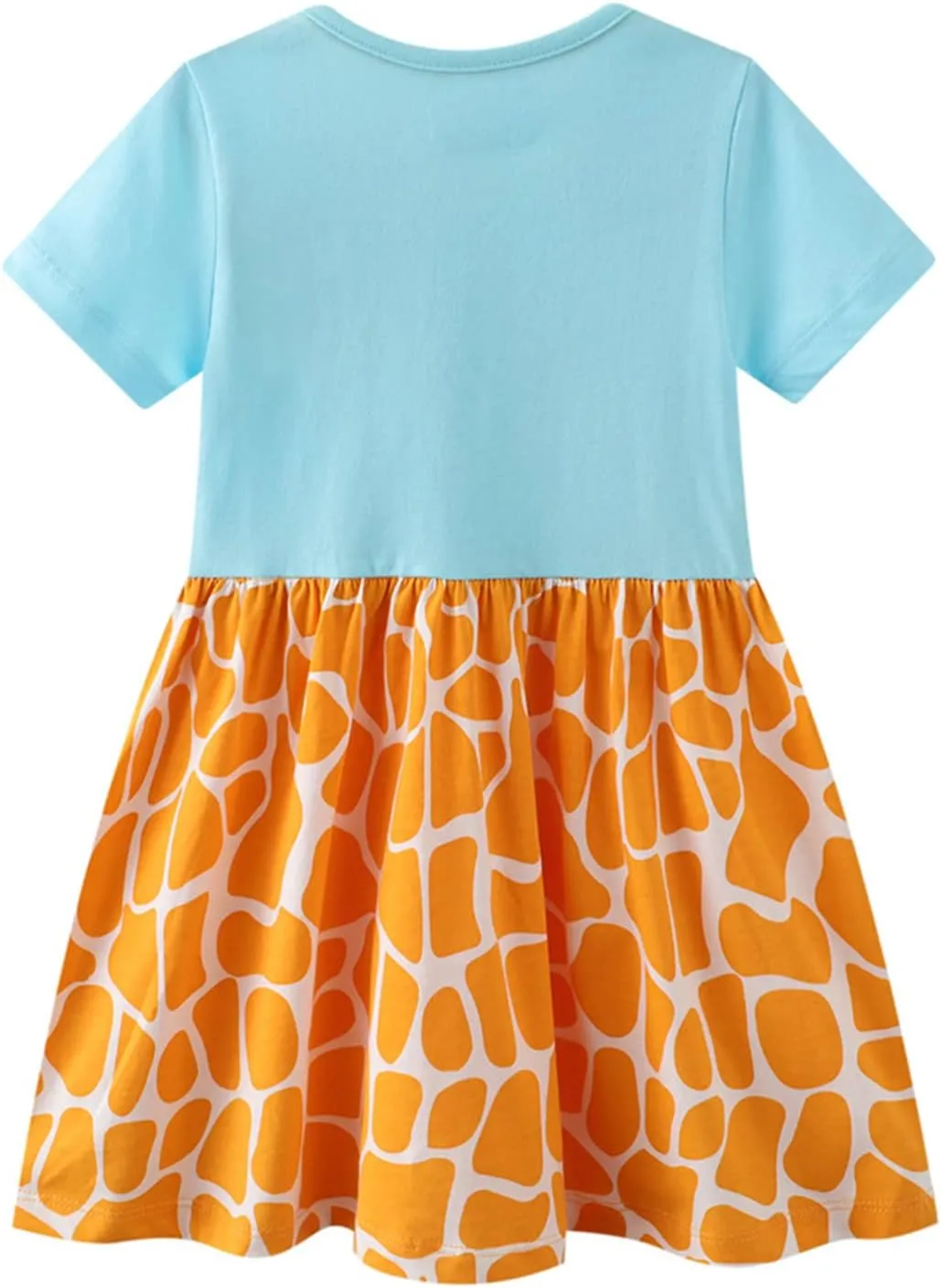SHOOYING Girls Dresses Cartoon Dress Casual Cotton Cute Tshirt Dresses 2-8 Years