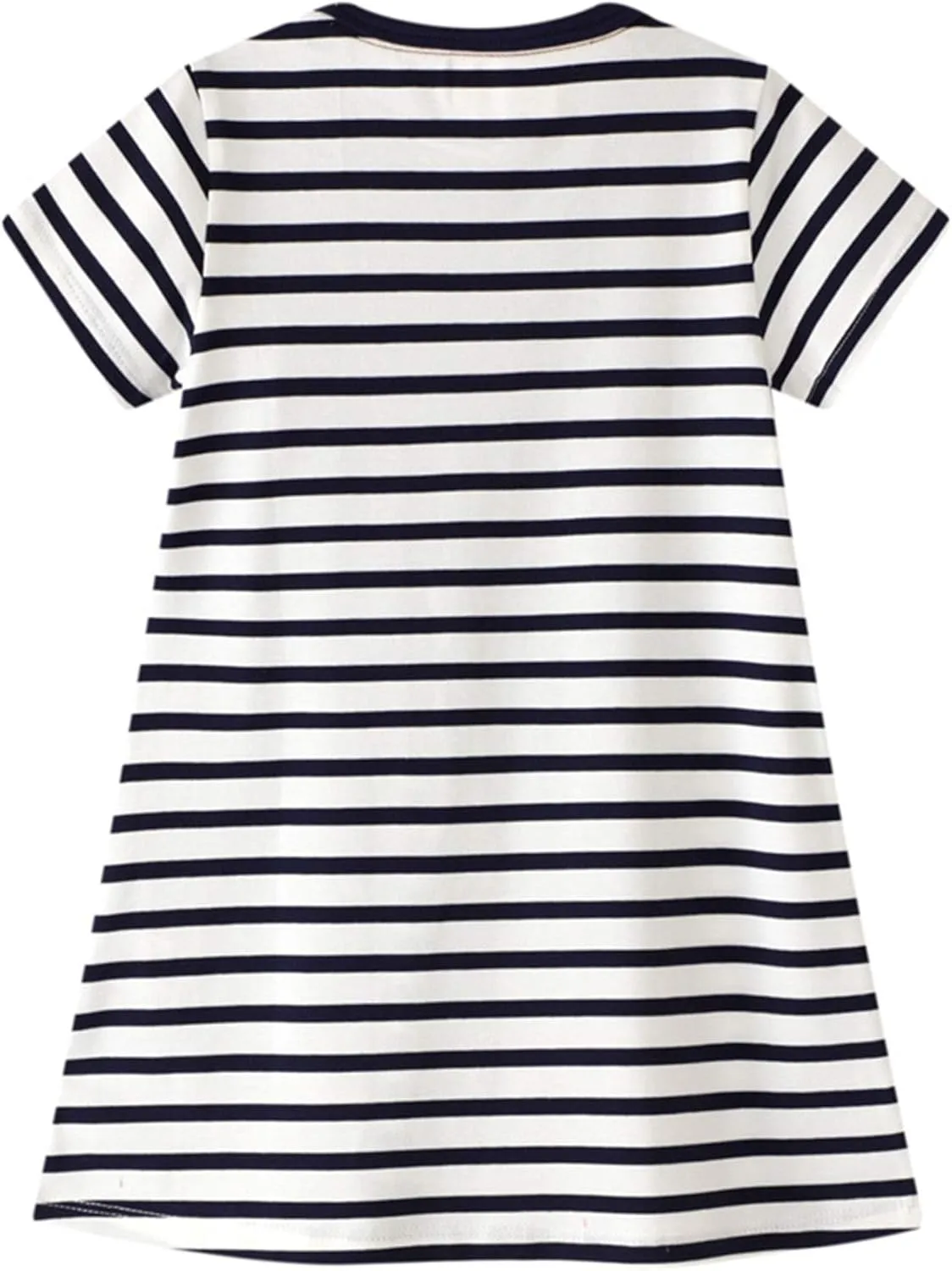 SHOOYING Girls Dresses Cartoon Dress Casual Cotton Cute Tshirt Dresses 2-8 Years