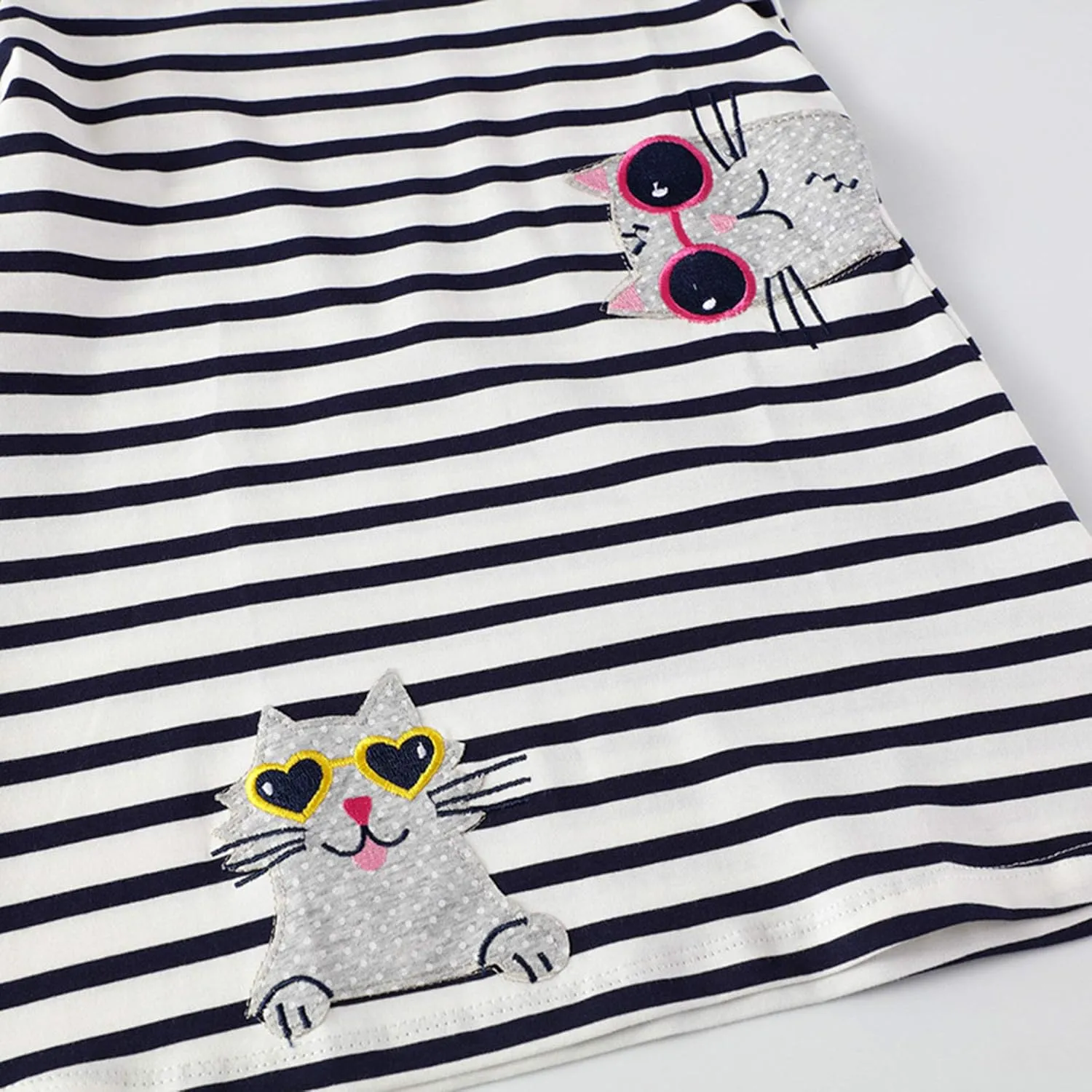 SHOOYING Girls Dresses Cartoon Dress Casual Cotton Cute Tshirt Dresses 2-8 Years