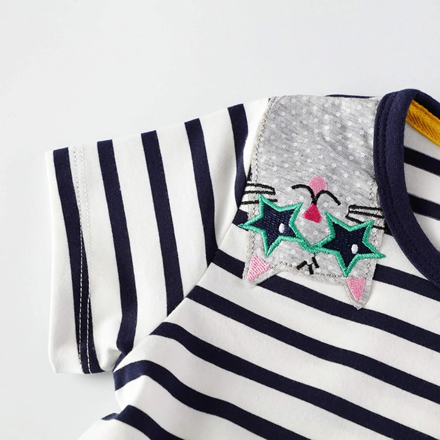 SHOOYING Girls Dresses Cartoon Dress Casual Cotton Cute Tshirt Dresses 2-8 Years