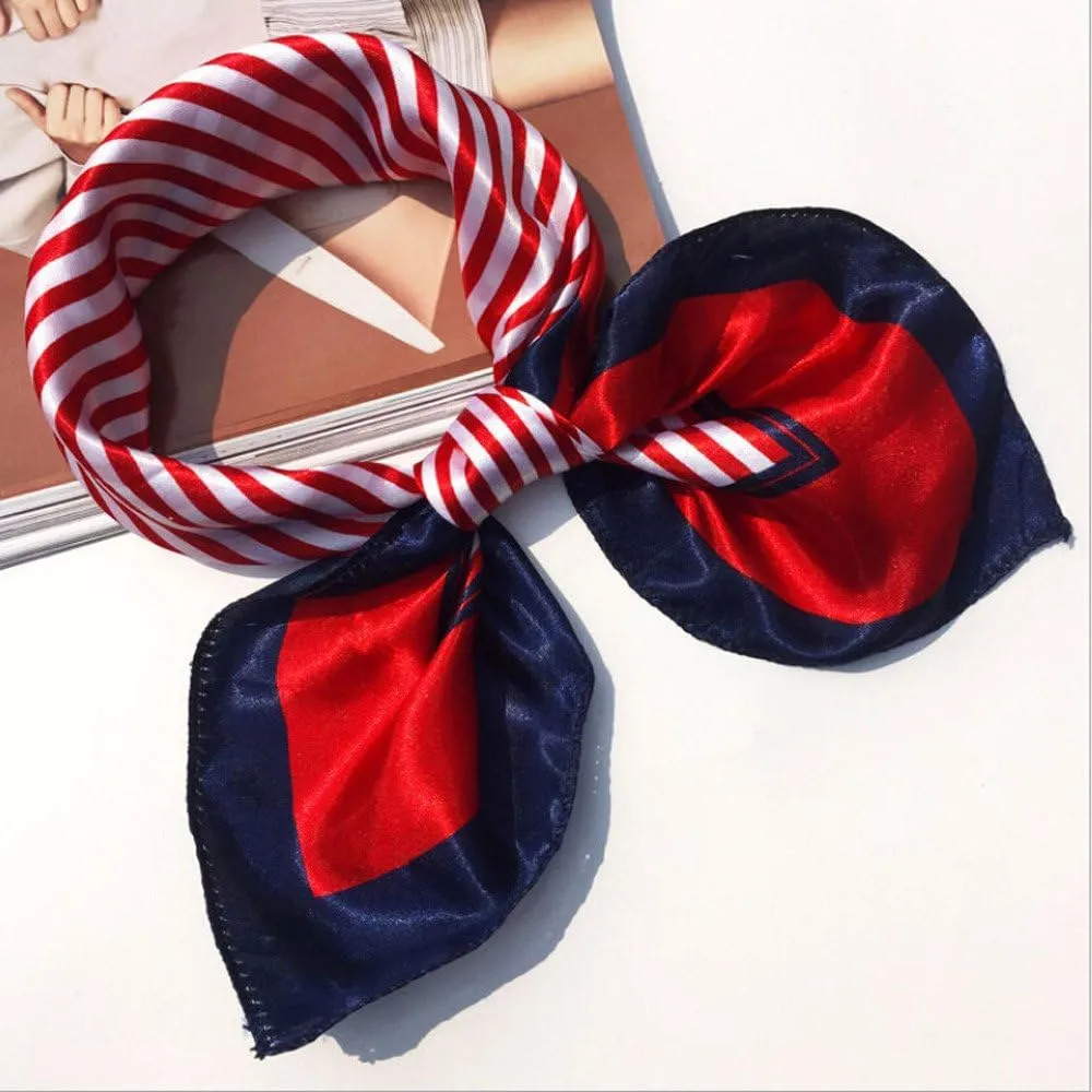 Silk Scarf Lightweight Neckerchief Women Men Small Square Digital Printed Scarves For Bag Hair Scarves Gift