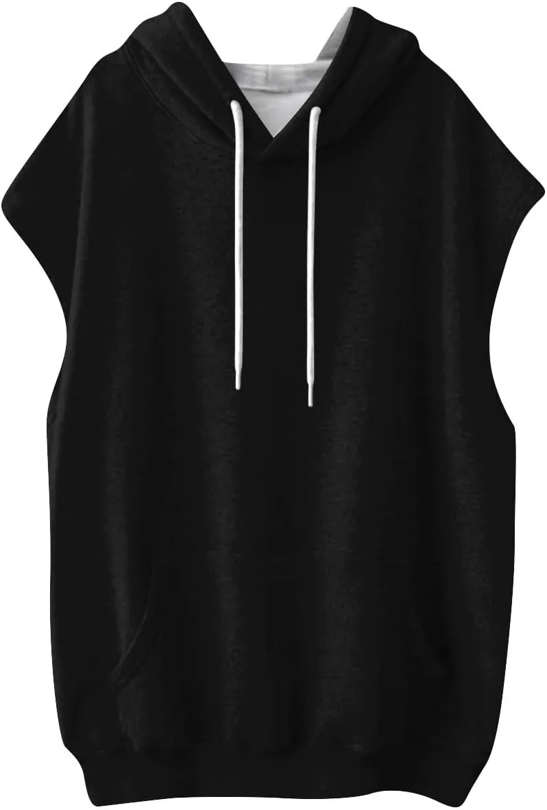 Sleeveless Hoodie Women Summer Hooded Tank Tops Lightweight Drawstring Pullover Sweatshirt Athletic T-Shirt