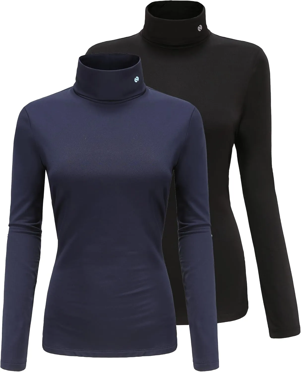 SSLR-Thermal-Shirts for-Women-Turtleneck Long Sleeve Tops Fleece Lined Winter Slim Fitted Mock Neck Base Layer