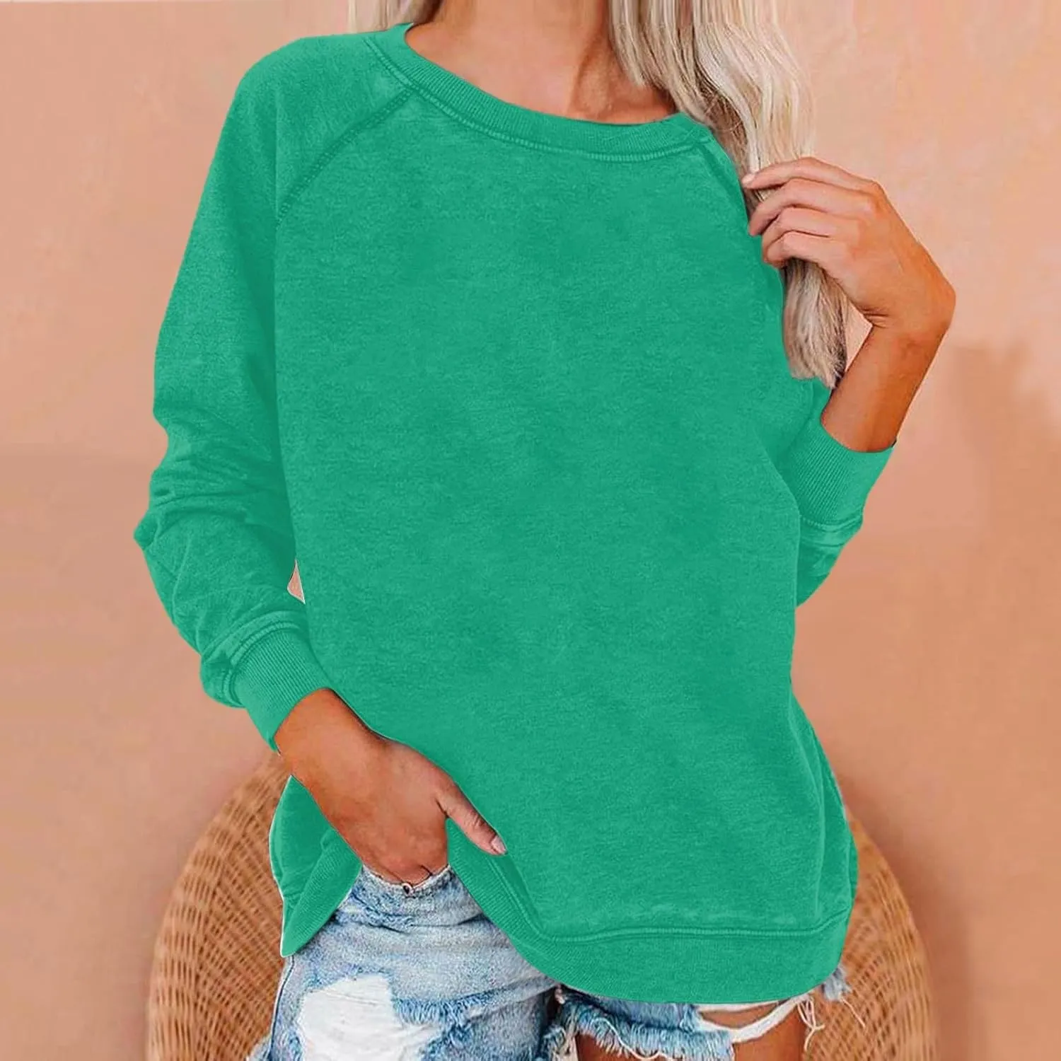 Sweatshirt For Women 2023 Crewneck Sweat Shirt Fall Winter Fashion Pullover Tops Long Sleeve Oversized Sweatshirts