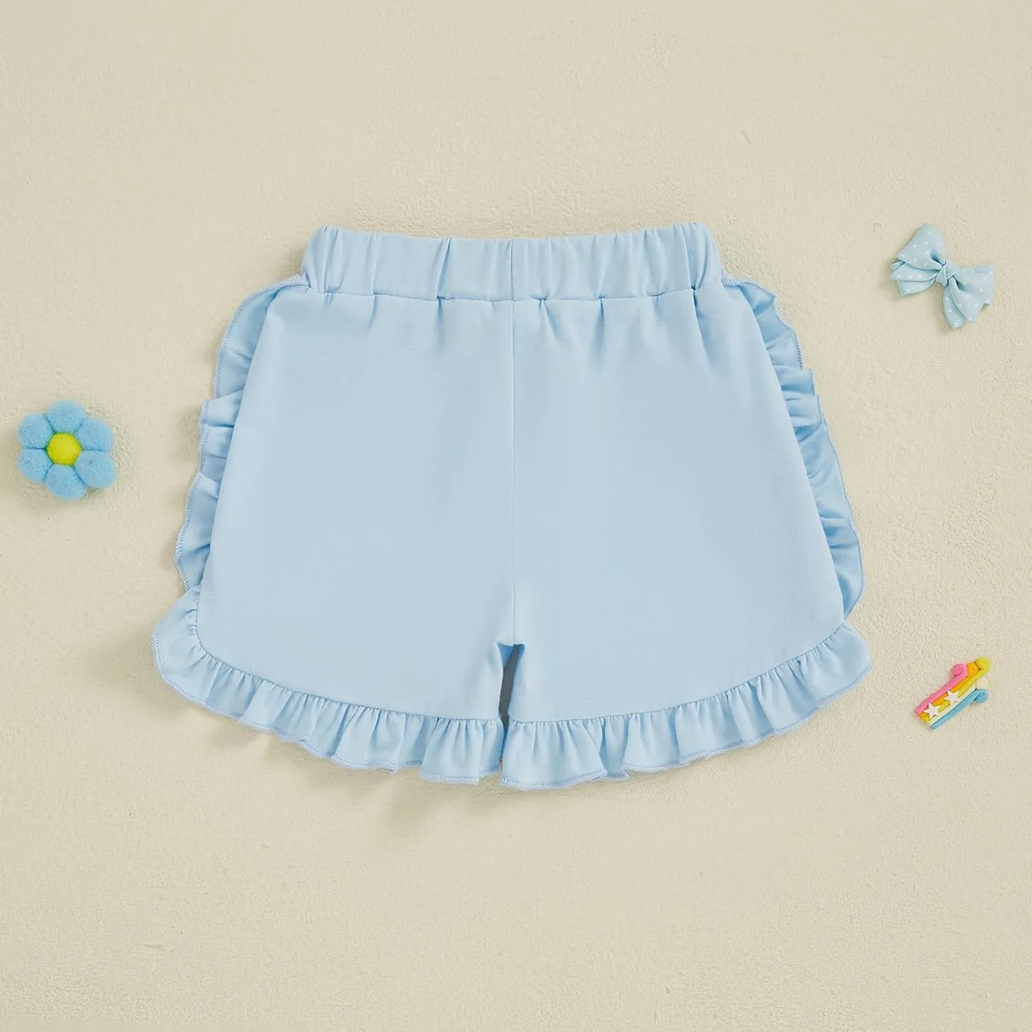 Toddler Baby Girl Shorts Solid Color Elastic Waist Ruffle Short Pants Casual Summer Bottoms