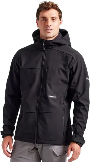 TRUEWERK Men's Insulated Work Jacket - S3 Solution Zip-Up Hoodie, Fleece-Lined, Waterproof Tactical Coat with 4-Way Stretch