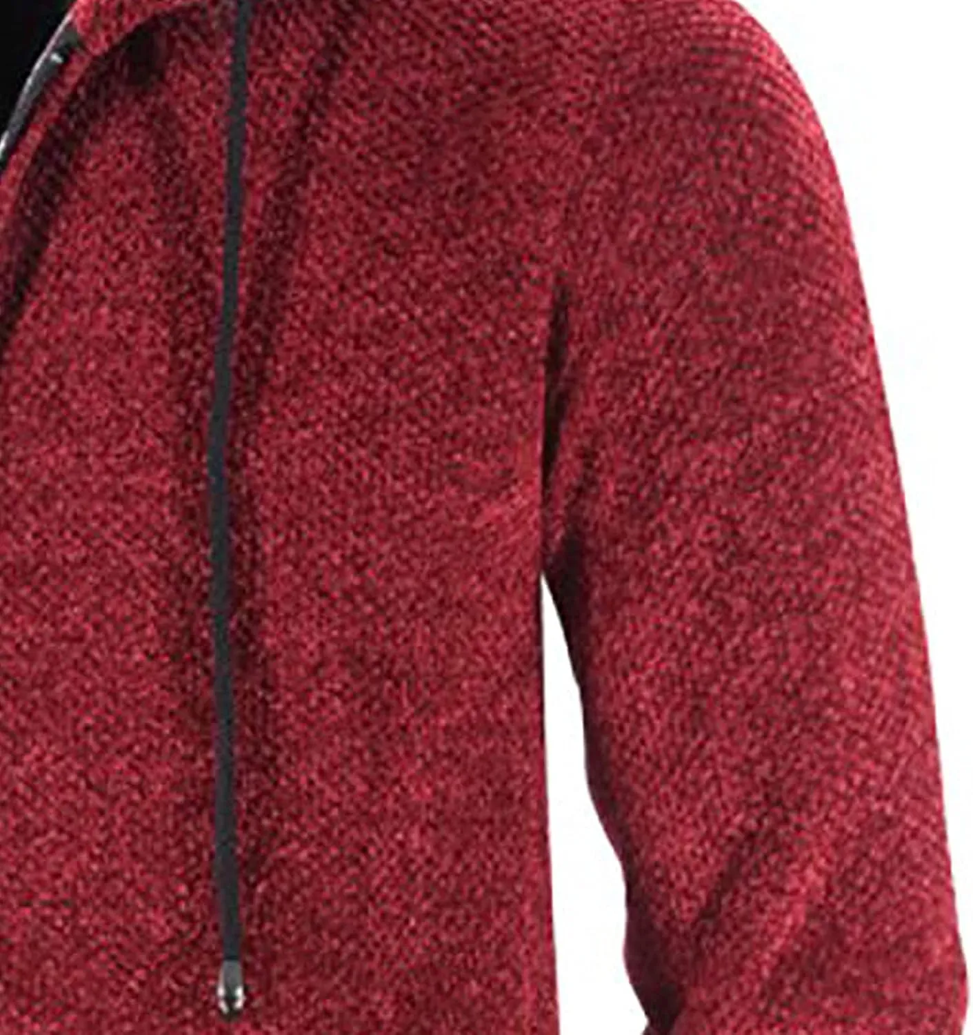 tuduoms Men's Zip Up Hooded Fleece Long Cardigan Sweater Winter Fashion Warm Sherpa Lined Jacket Coat Hoodies with Pockets