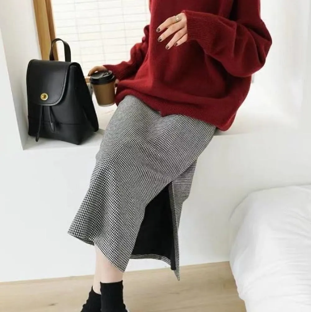 Turtleneck Sweater,Oversized Refined Turtleneck Cashmere Sweater for Women,Winter High Neck Tops Loose Jumpers