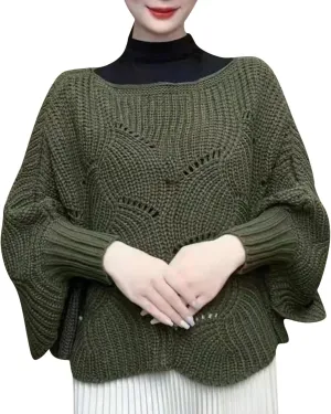 Winter Knitwear Oversize Sweater Women's Fashion Thick Turtleneck Sweater Pullover Scarf Solid Wraps The Shawl