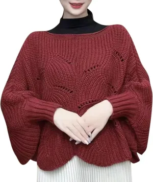 Winter Knitwear Oversize Sweater Women's Fashion Thick Turtleneck Sweater Pullover Scarf Solid Wraps The Shawl