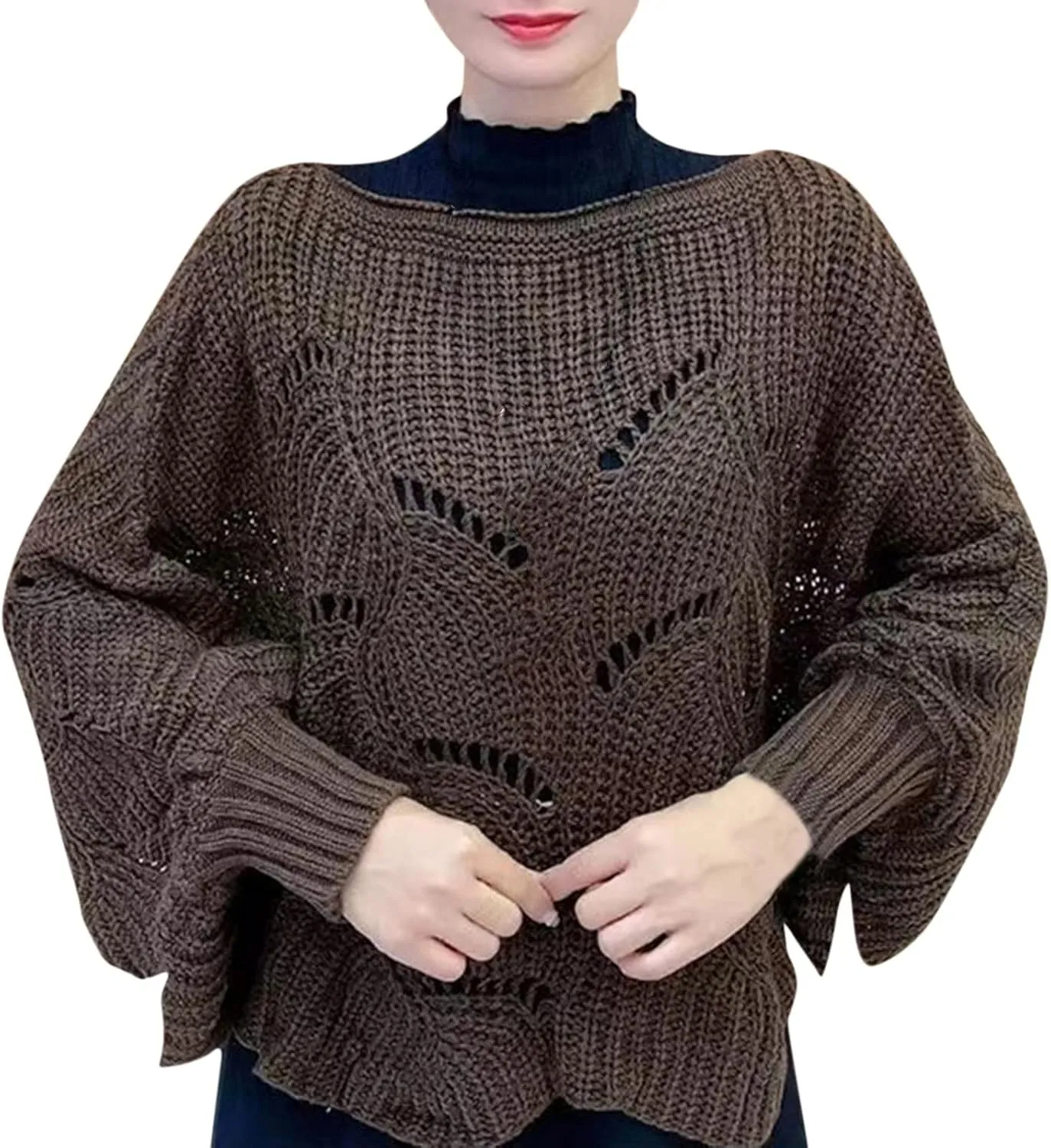 Winter Knitwear Oversize Sweater Women's Fashion Thick Turtleneck Sweater Pullover Scarf Solid Wraps The Shawl