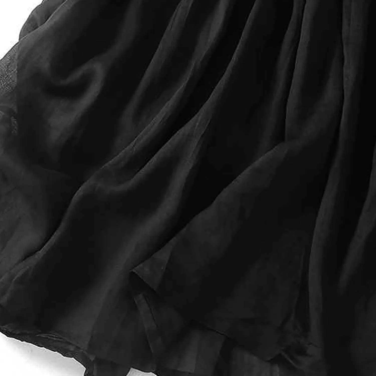 Women Cotton Linen Skirt Summer Drawstring Waist Plain Long Maxi Retro Casual Layered Pleated Flowy Swing Long Skirt