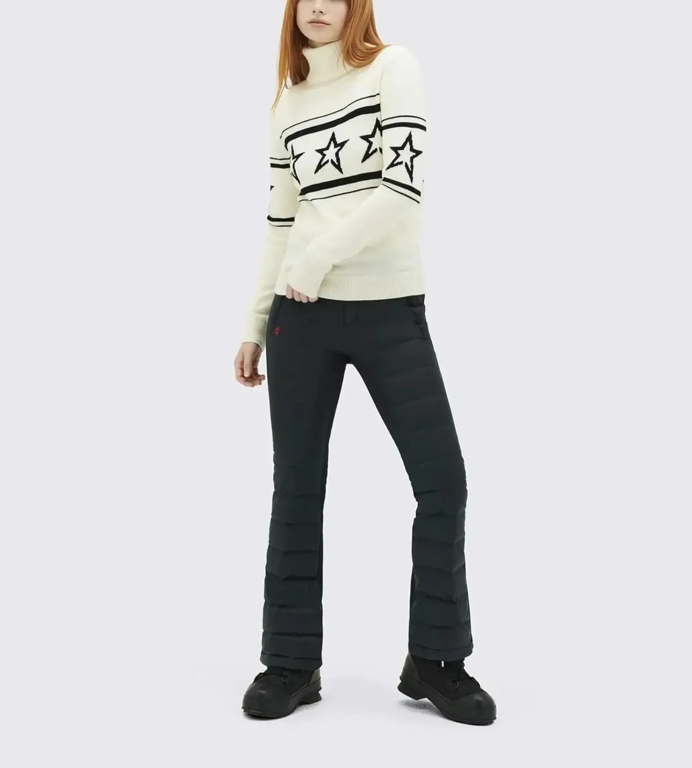 Women High Neck Sweaters with Star Stitching Patterns for Warmth Knitted Sweater