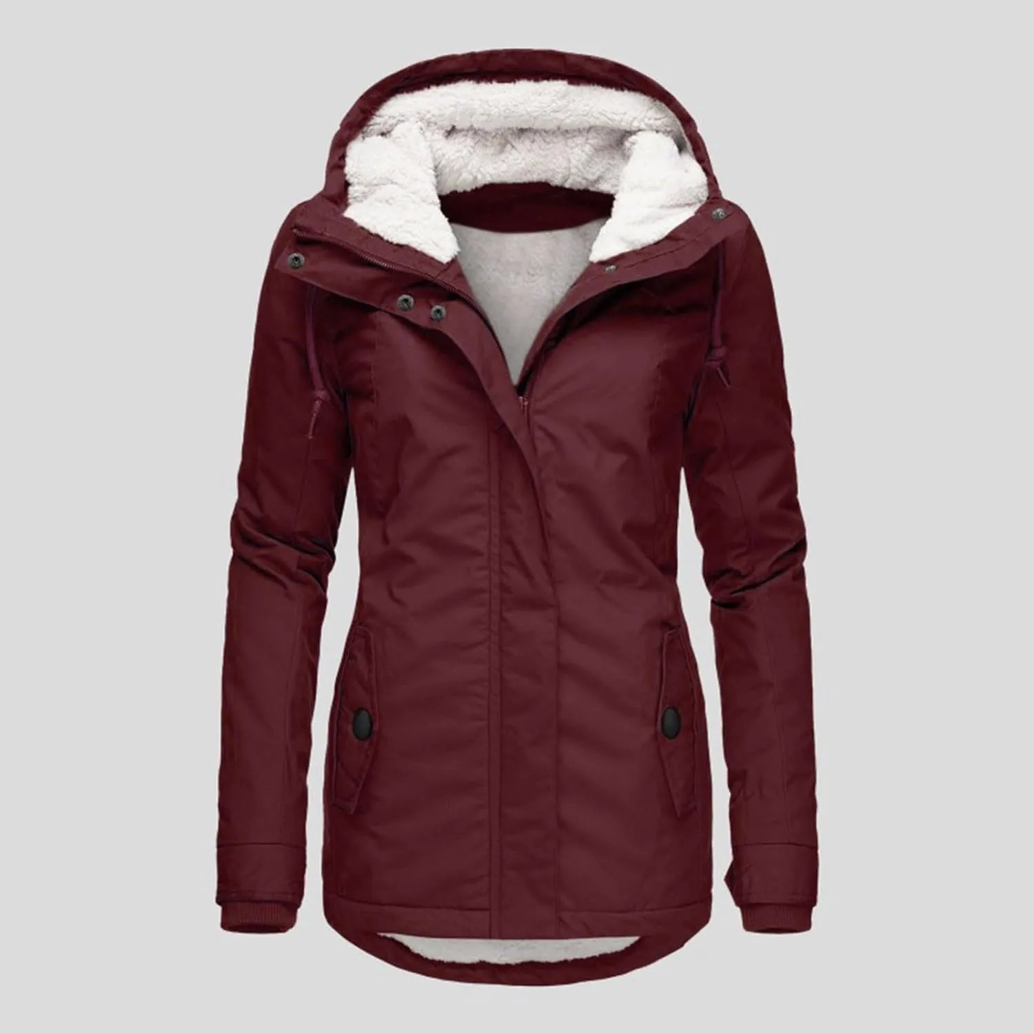 Women Jean Jacket Juniors Business Suit Women's Mid Length Down Coat Hooded Fleece Lined for Warmth & Comfort