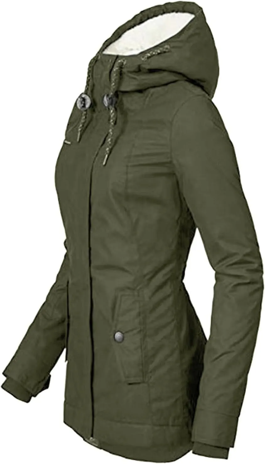 Women Jean Jacket Juniors Business Suit Women's Mid Length Down Coat Hooded Fleece Lined for Warmth & Comfort