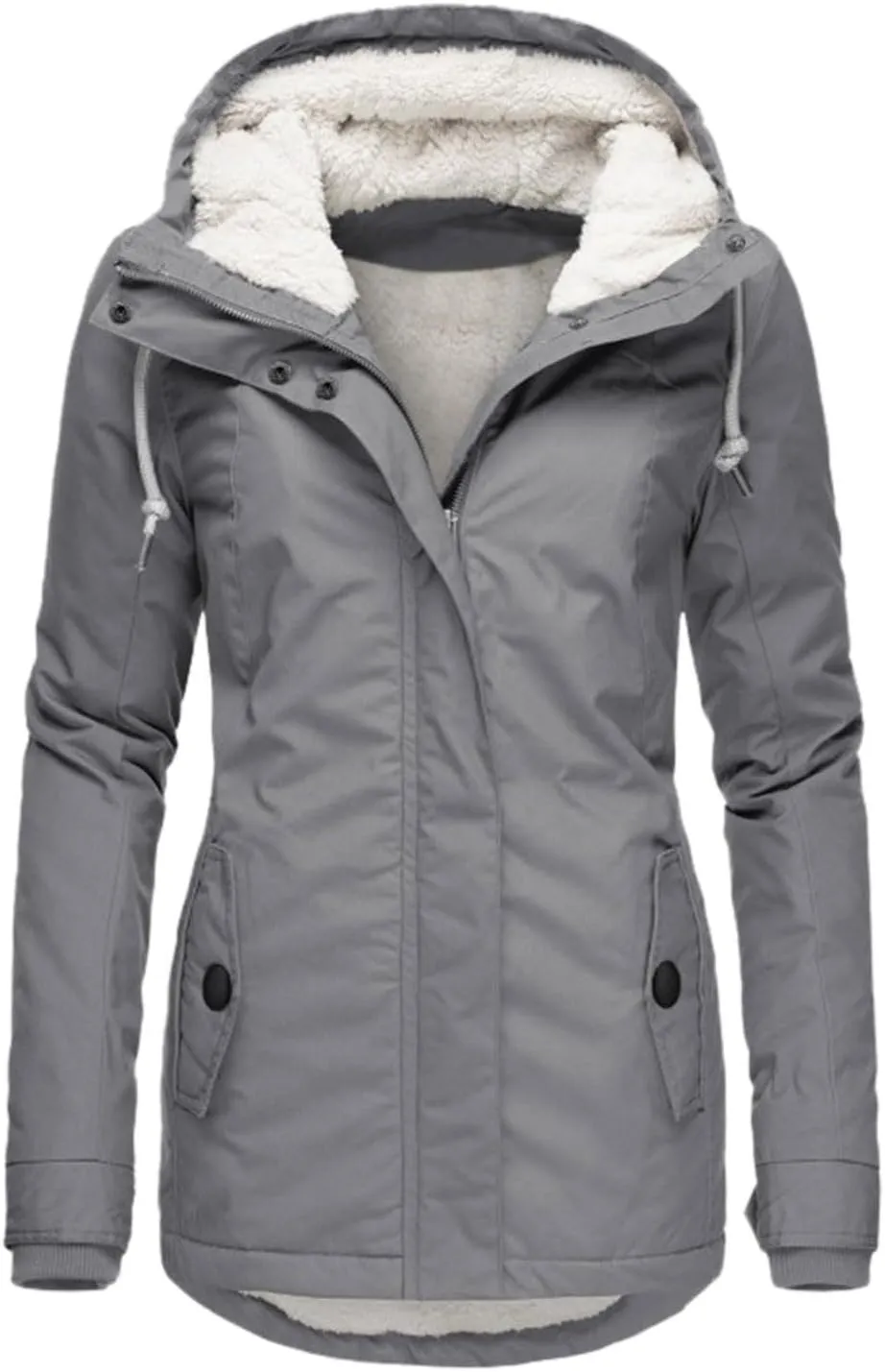 Women Jean Jacket Juniors Business Suit Women's Mid Length Down Coat Hooded Fleece Lined for Warmth & Comfort