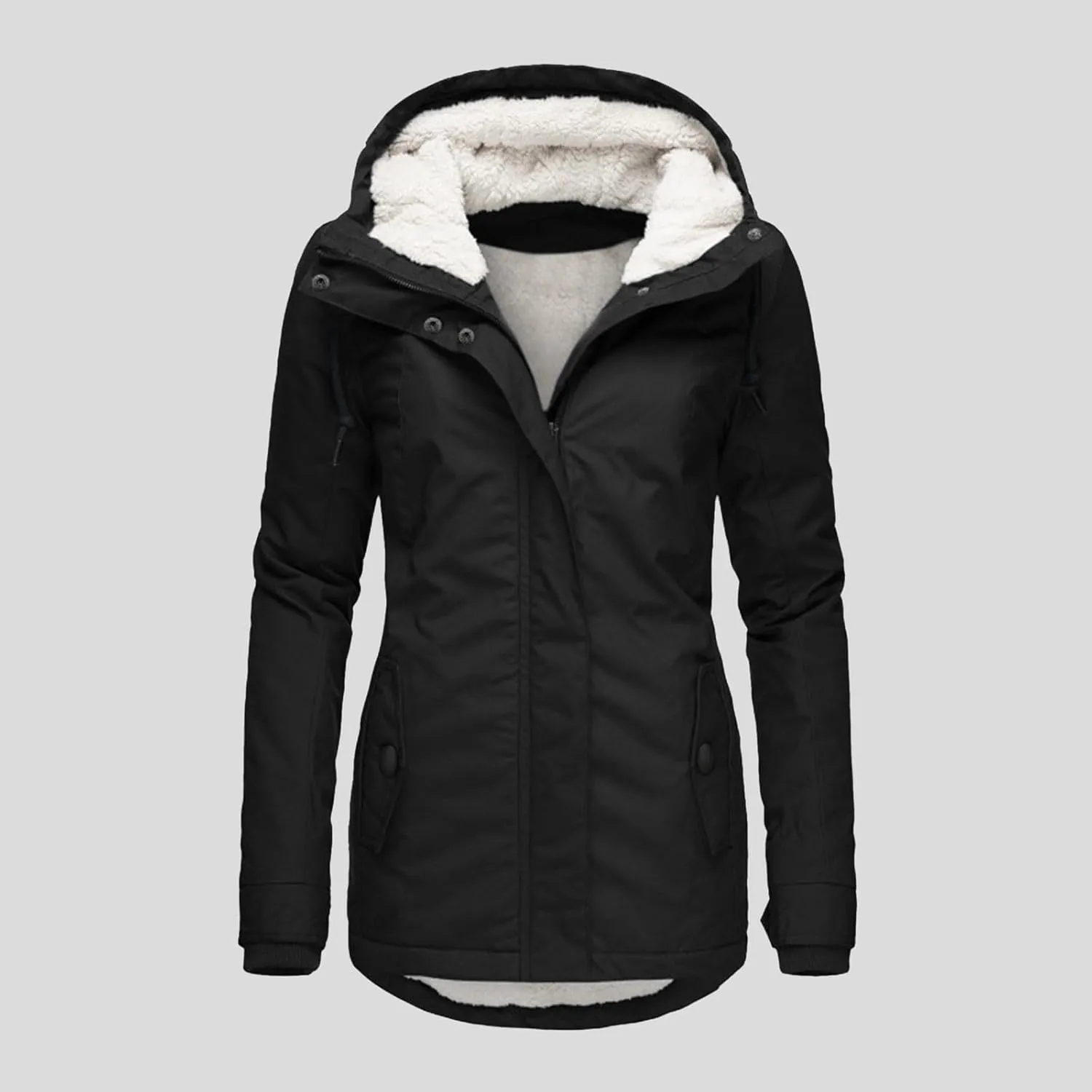 Women Jean Jacket Juniors Business Suit Women's Mid Length Down Coat Hooded Fleece Lined for Warmth & Comfort