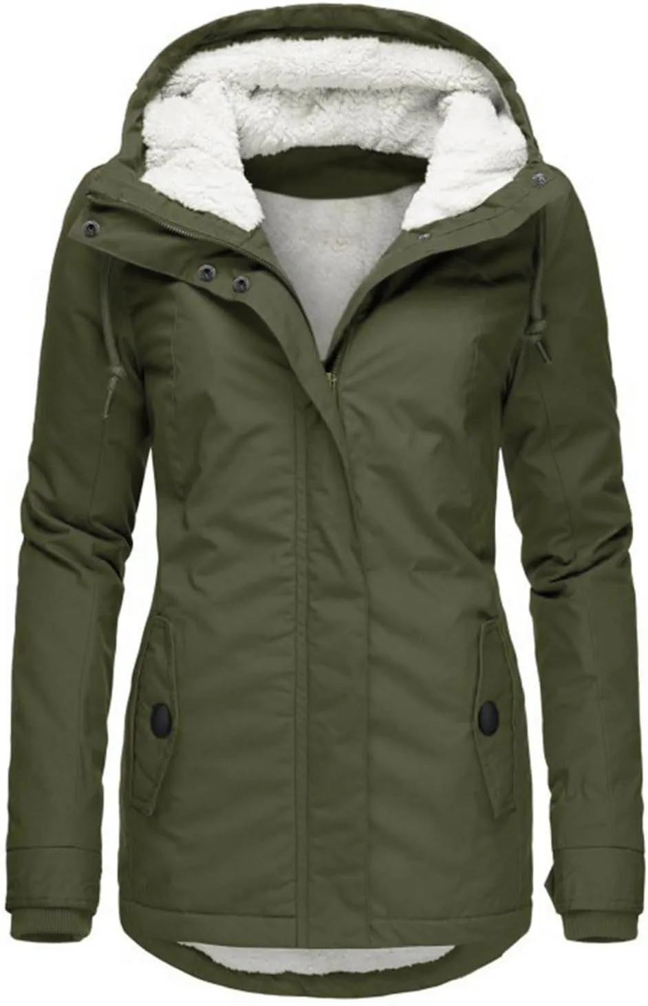 Women Jean Jacket Juniors Business Suit Women's Mid Length Down Coat Hooded Fleece Lined for Warmth & Comfort