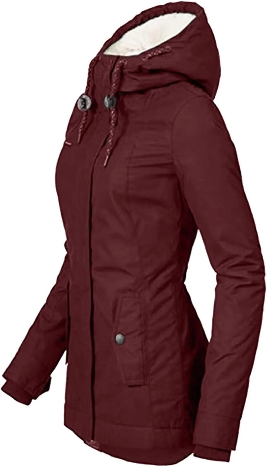 Women Jean Jacket Juniors Business Suit Women's Mid Length Down Coat Hooded Fleece Lined for Warmth & Comfort