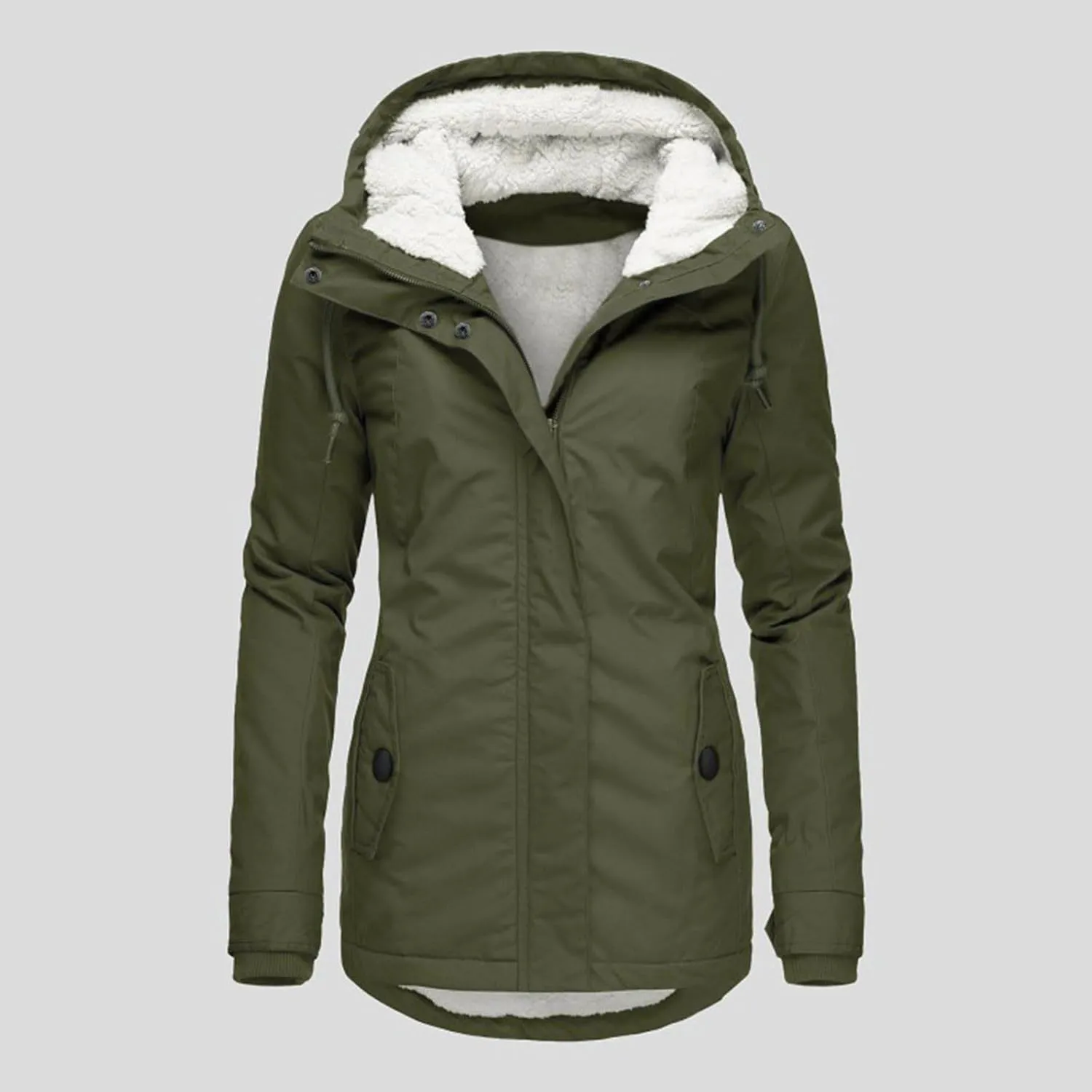 Women Jean Jacket Juniors Business Suit Women's Mid Length Down Coat Hooded Fleece Lined for Warmth & Comfort