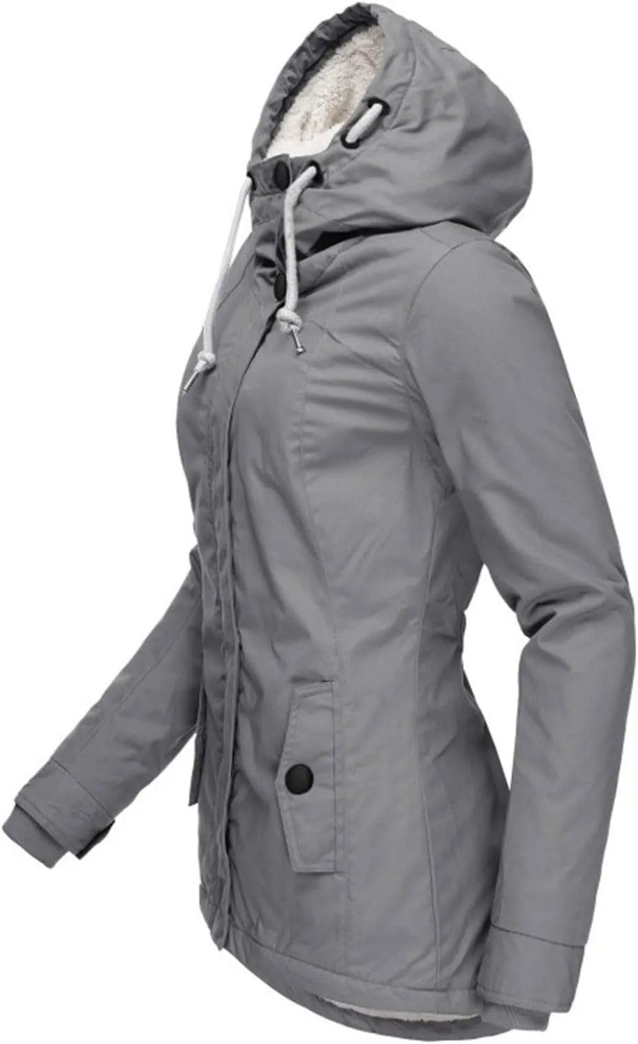 Women Jean Jacket Juniors Business Suit Women's Mid Length Down Coat Hooded Fleece Lined for Warmth & Comfort
