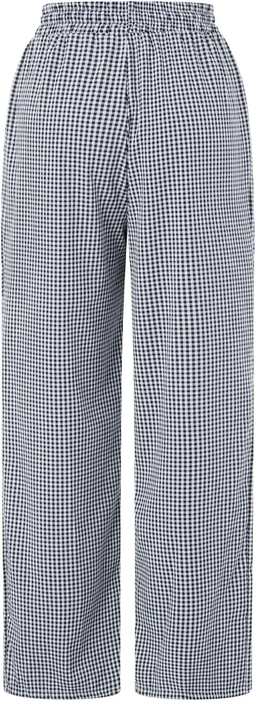 Women Striped Straight Leg Pants High Waist Wide Leg Gingham Y2k Trousers Going Out Bottoms Streetwear Pajamas Pants