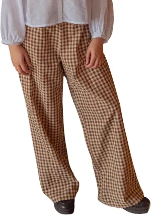 Women Striped Straight Leg Pants High Waist Wide Leg Gingham Y2k Trousers Going Out Bottoms Streetwear Pajamas Pants
