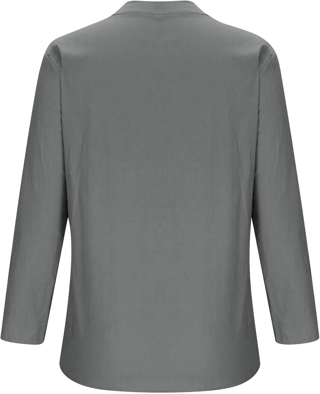 Womens Cotton Button Down Shirt Work Office Long Sleeve Crew Neck Basic Simple T Shirts Tee