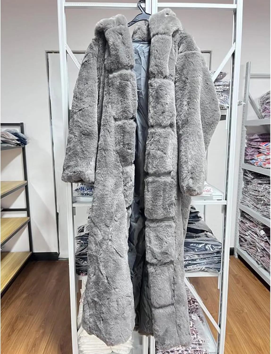 Womens Faux Fur Oversized Winter Coat Plus Size Open Front Long Cardigan Jacket Fleece Lined Sherpa Jacket