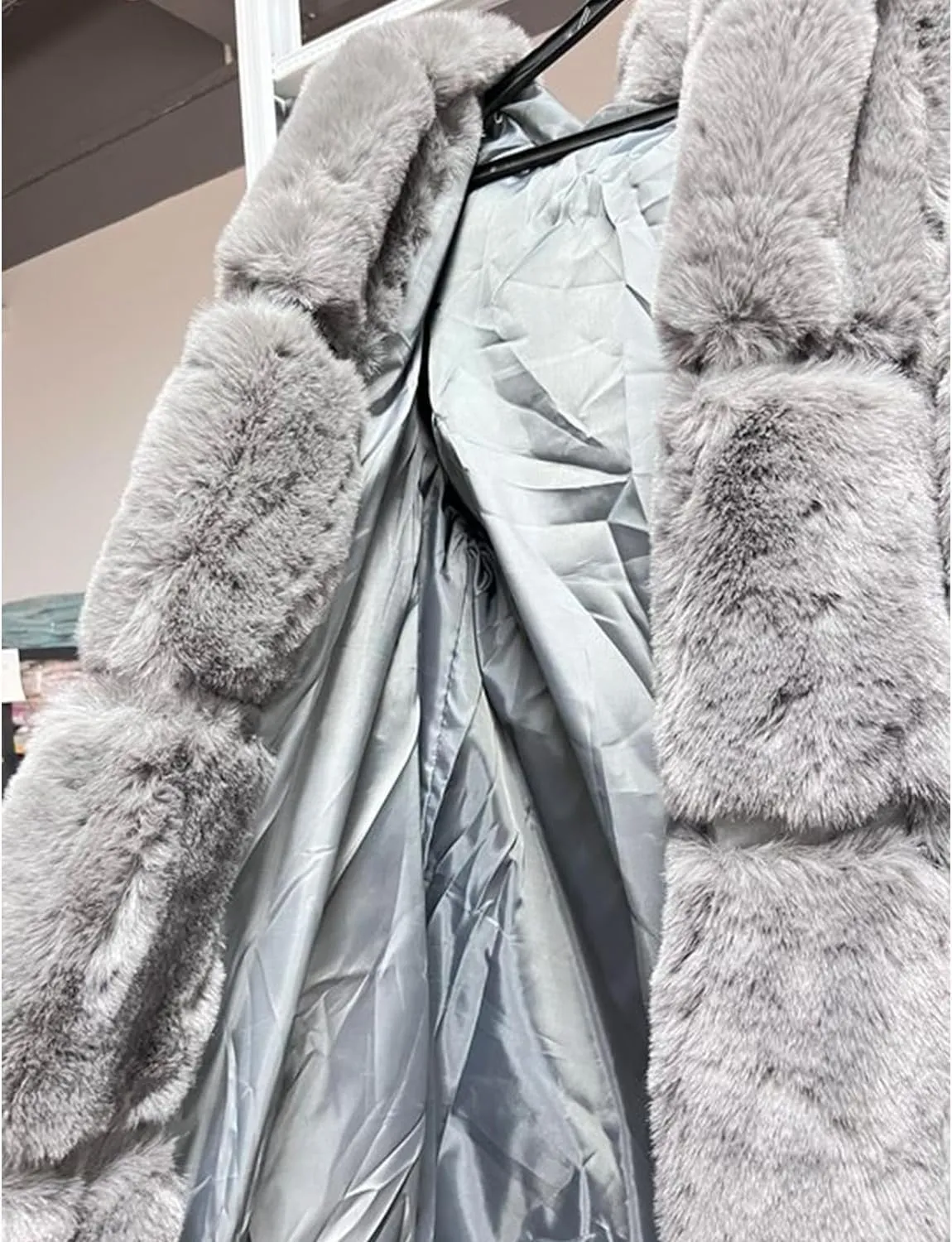 Womens Faux Fur Oversized Winter Coat Plus Size Open Front Long Cardigan Jacket Fleece Lined Sherpa Jacket