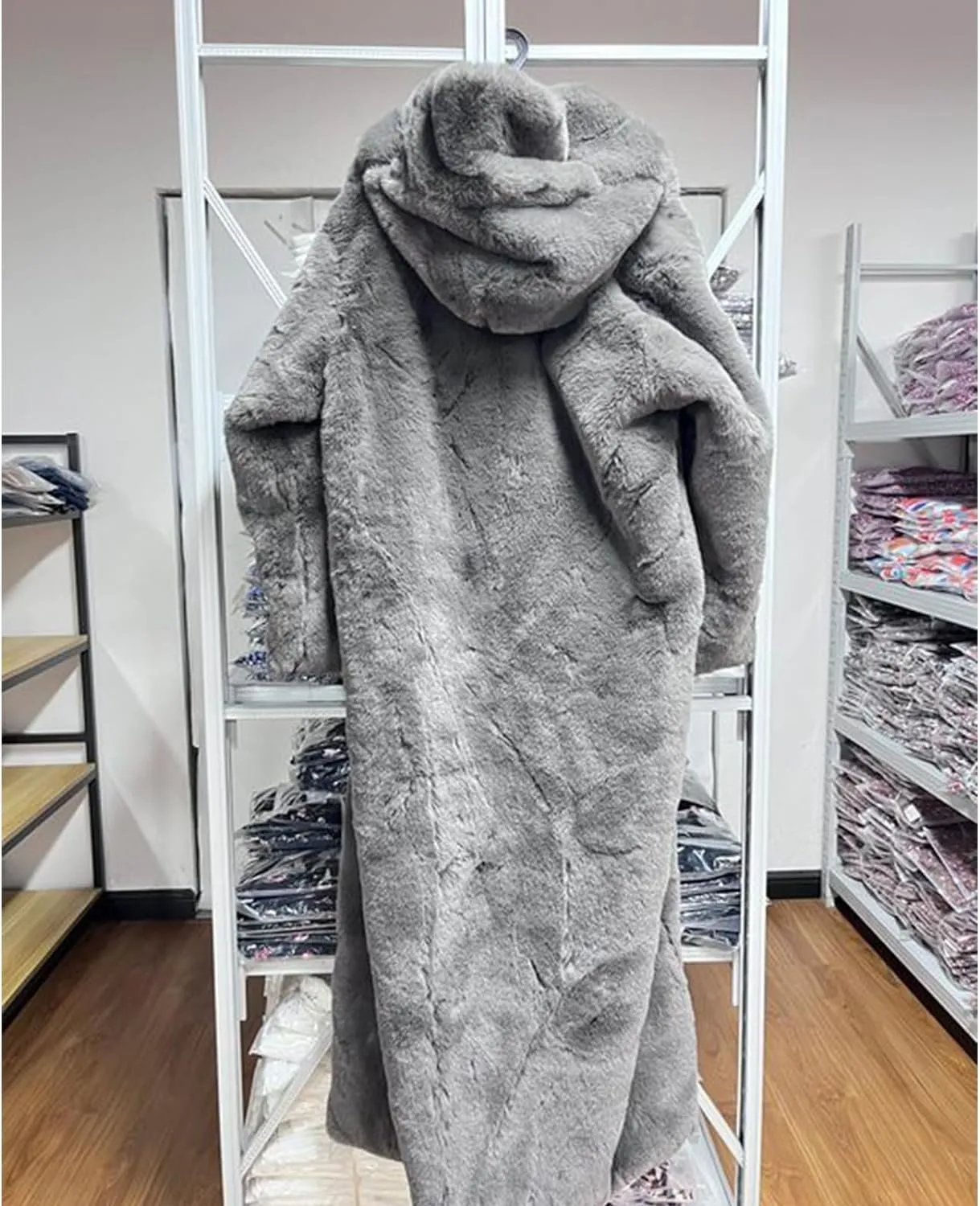 Womens Faux Fur Oversized Winter Coat Plus Size Open Front Long Cardigan Jacket Fleece Lined Sherpa Jacket