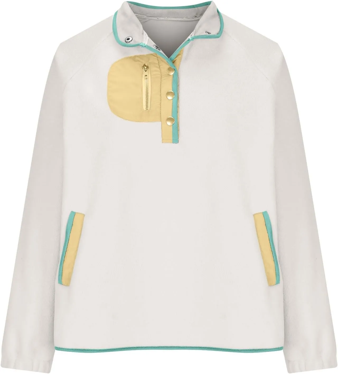 womens fleece sweatshirt jacket 2024 trendy long sleeve sherpa lined thermal pullover tops long sleeve outwear coat