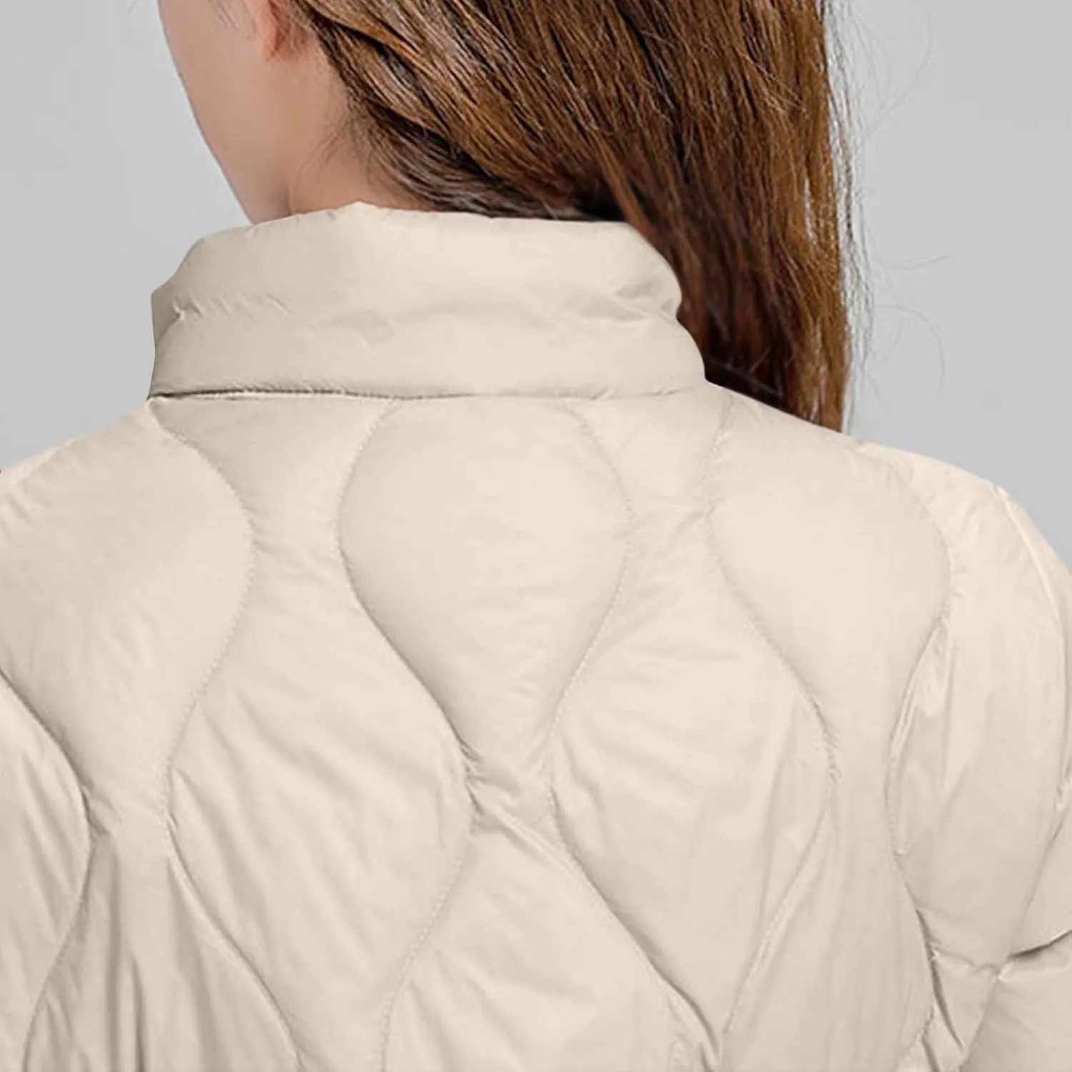 Women's Lightweight Quilted Jacket Casual Packable Open Front Down Puffer Jackets Zip Up Winter Coat Outwear Cardigan