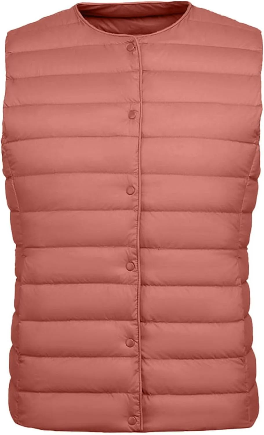 Womens Lightweight Vest Fashion Simple Solid V Neck Button Sleeveless Puffer Down Jacket Winter Casual Versatile Waistcoat