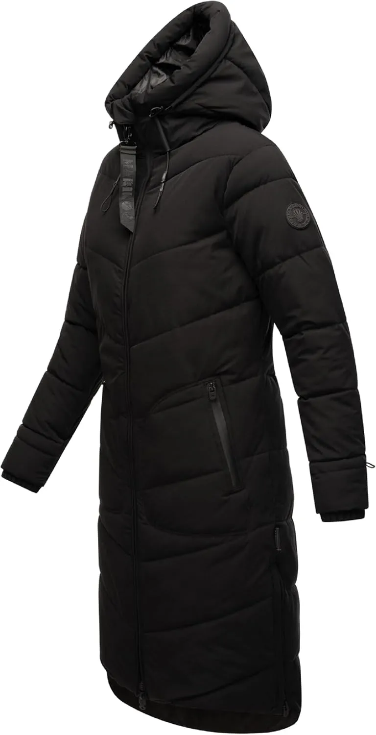 Women's Long Quilted Jacket for Winter | Puffy Winter Coat in Knee-Length | Ladies’ Coats with Hoods | Benikoo XS-5XL
