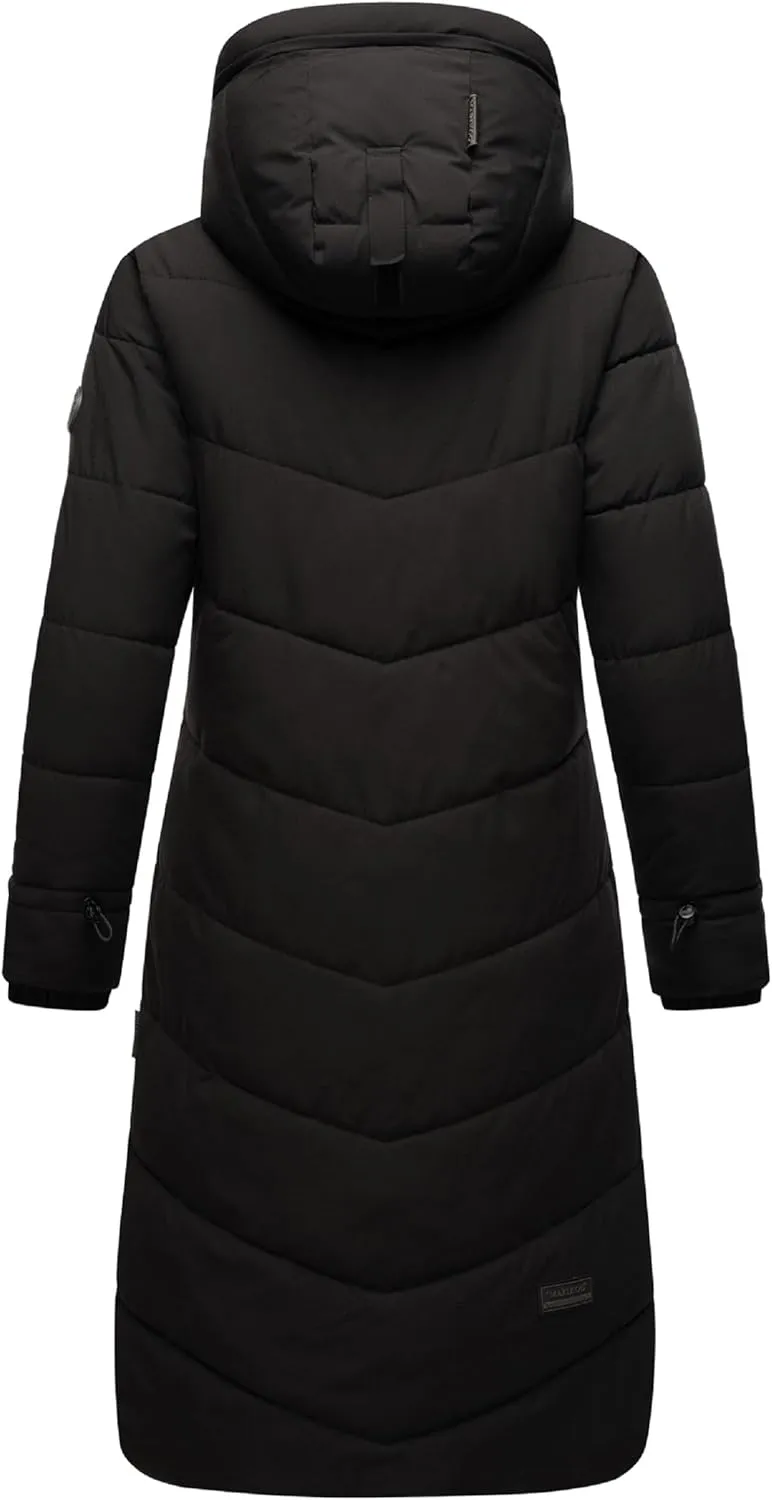 Women's Long Quilted Jacket for Winter | Puffy Winter Coat in Knee-Length | Ladies’ Coats with Hoods | Benikoo XS-5XL