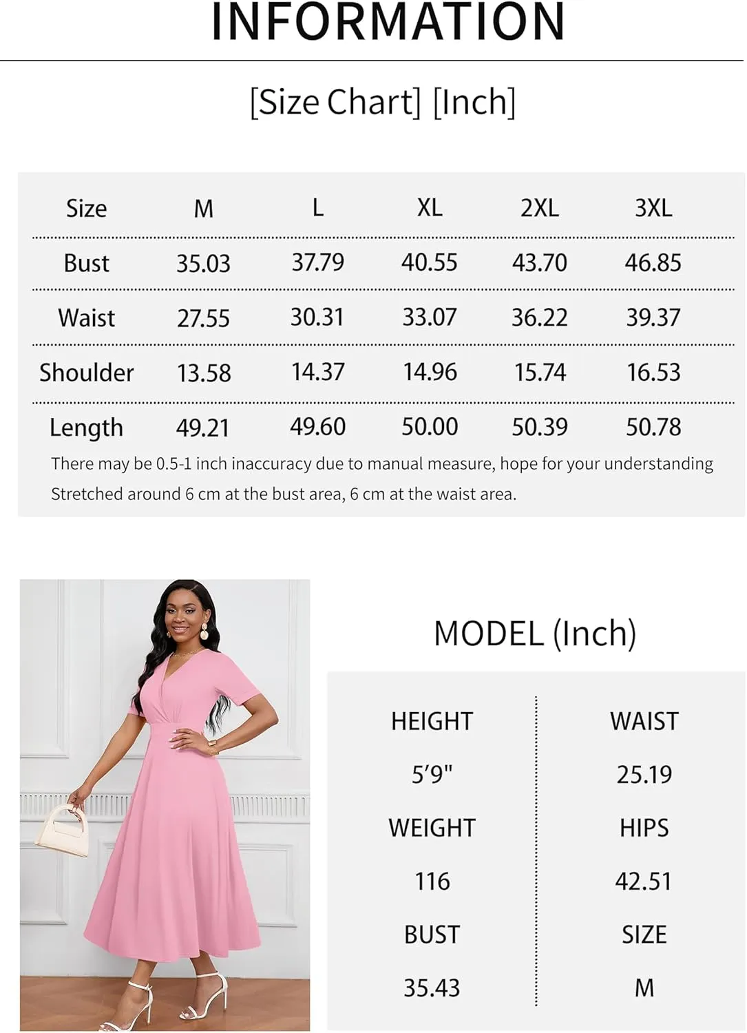 Womens Midi Dresses V Neck Cocktail Church Tea Dresses Short Sleeve A-Line Swing Dresses