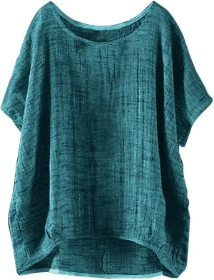 Womens Oversized Baggy Cotton Linen Shirt 2025 Spring Summer Short Sleeve Trendy Blouse Simple Solid Color Casual Top