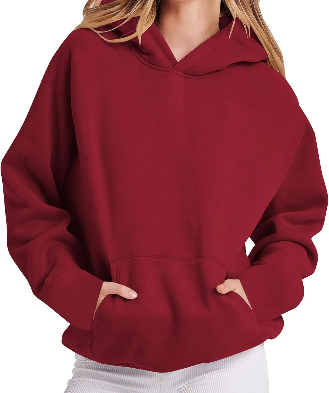Womens Oversized Hoodies Fall Fashion Fleece Sweatshirts Long Sleeve Sweater Workout Hooded Pullover with Pockets