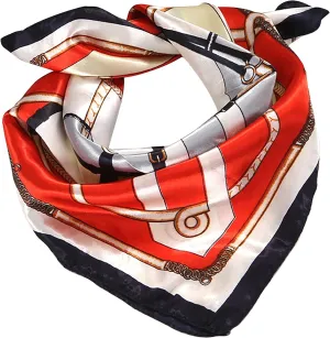 Womens Silk Like Polka Dot Print Large Square Satin Headscarf Wraps Womens Hair Scarf Casual Floral
