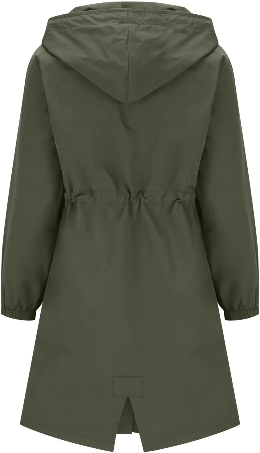 Women's Waterproof Trench Coat Long Sleeve Double Breasted Oversized Rain Jacket Hooded Windbreaker Casual Raincoat