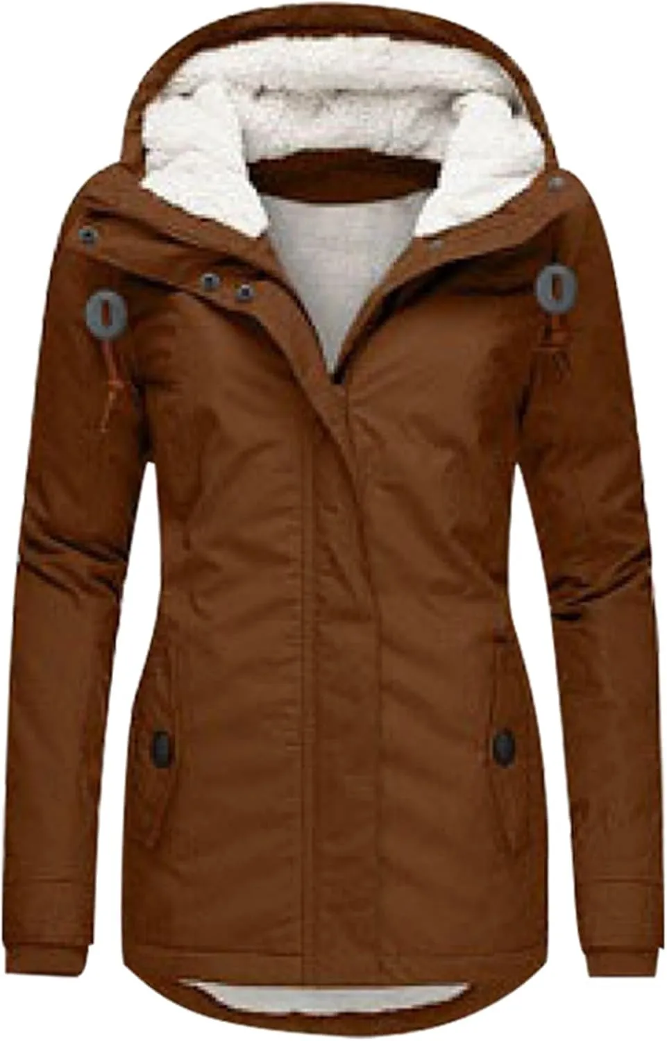 Womens Windbreaker Women S Winter Jacket Women's Mid Length Down Coat Hooded Fleece Lined for Warmth & Comfort