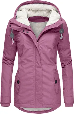 Womens Windbreaker Women S Winter Jacket Women's Mid Length Down Coat Hooded Fleece Lined for Warmth & Comfort