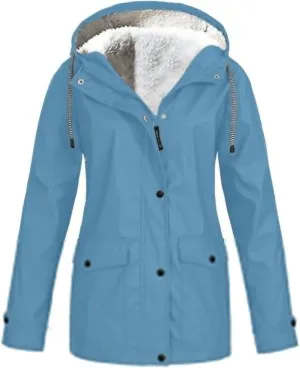 Womens Winter Coats Fashion 2023 Warm Sherpa Fleece Lined Parkas Jacket Waterproof Outerwear With Hood