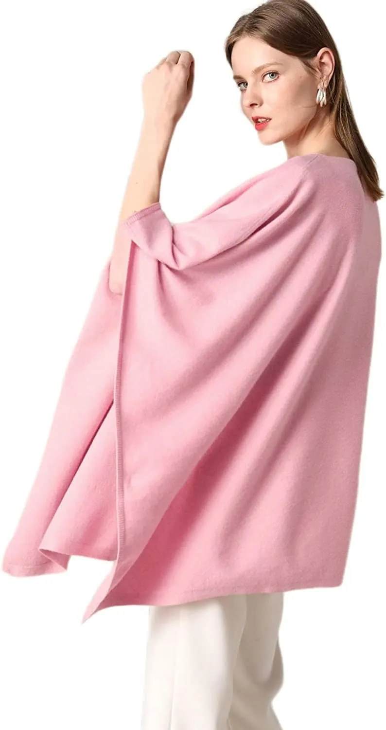 Women's Winter Warm Soft wool blend Poncho Knit cape shawls and wraps