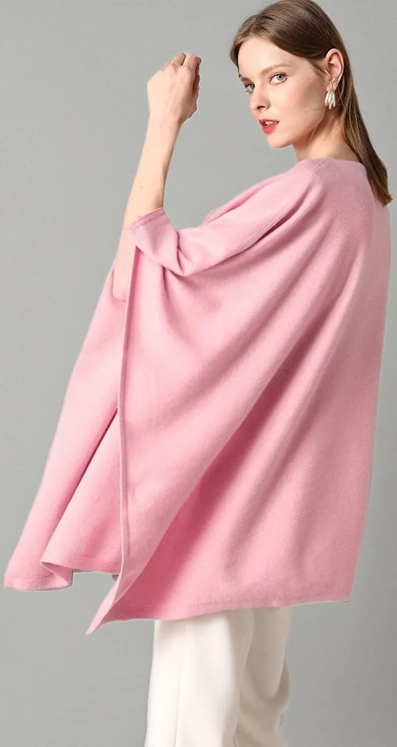 Women's Winter Warm Soft wool blend Poncho Knit cape shawls and wraps