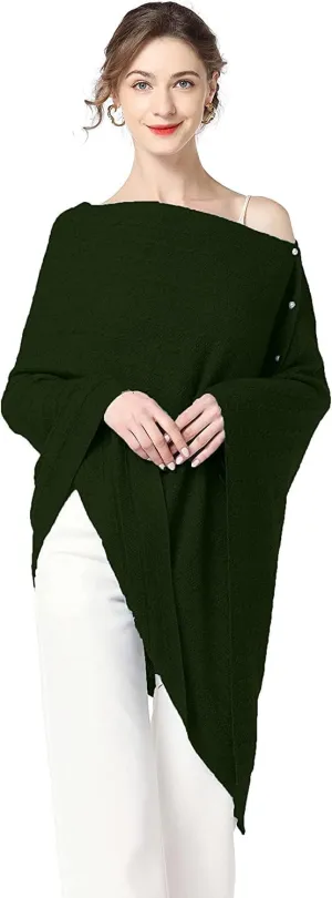 Women's Winter Warm Soft wool blend Poncho Knit cape shawls and wraps